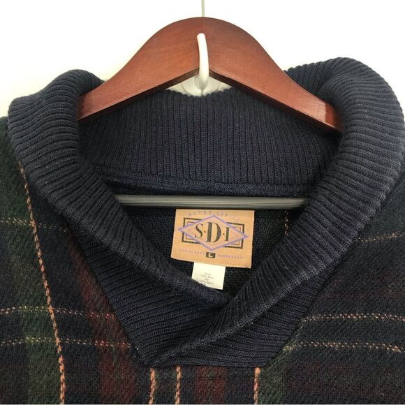 Retro Series by DSI Blue Green Plaid 100% Wool Retro Pullover - Picture 4 of 13